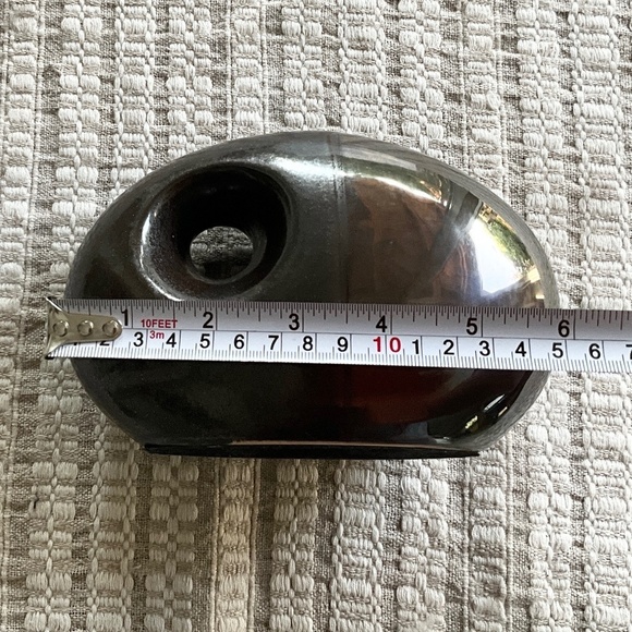 MCM Ceramic Art decoration Display round flat look through hole Iridescent Brown - Picture 7 of 7